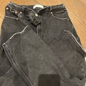 Abercrombie Ankle Straight Ultra High Rise Black Jean